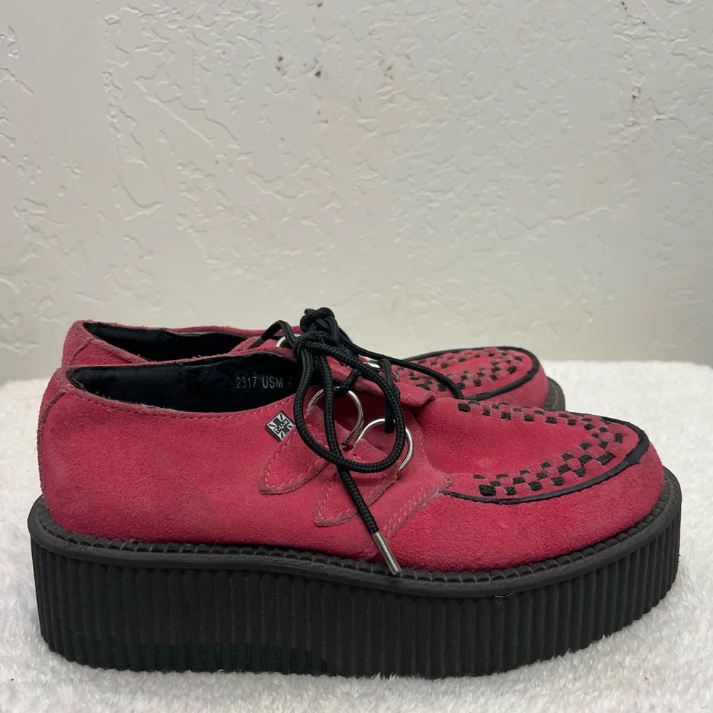 TUK Suede Mondo Creeper Unisex Pink Black Platform Size 6 women’s